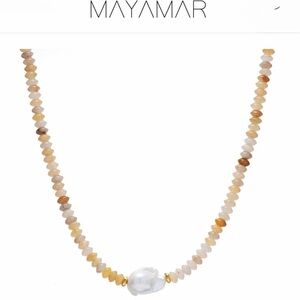 New! Topaz Beaded Baroque Pearl Necklace by: Mayamar